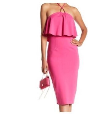 Trina Turk Soozy Halter Dress Pink Bodycon Size 4 NWT